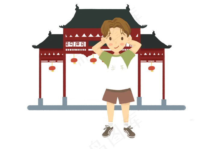 景点旅游打卡景色游客照自拍人物,免抠元素
