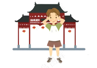 景点旅游打卡景色游客照自拍人物,免抠元素