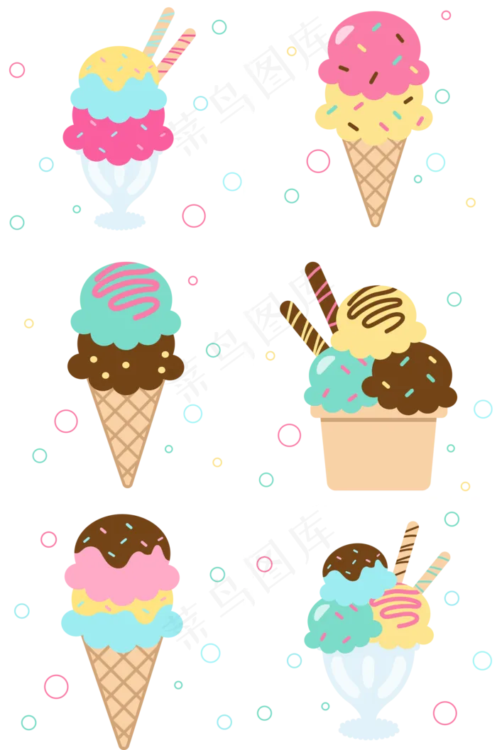 夏季清新可爱冰淇淋(2000X3020(DPI:300))psd模版下载