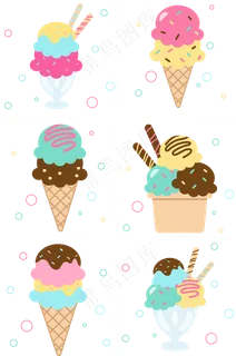 夏季清新可爱冰淇淋