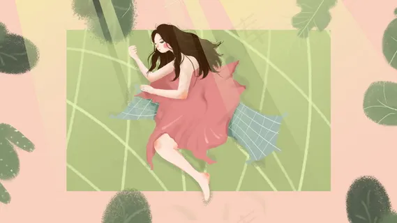 春困女孩睡觉阳光温暖困意