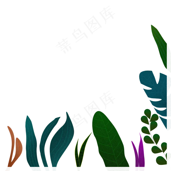 春天植物叶子肌理感边框