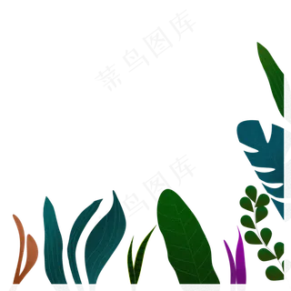 春天植物叶子肌理感边框
