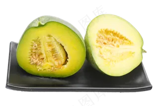 黑盘子装甜瓜