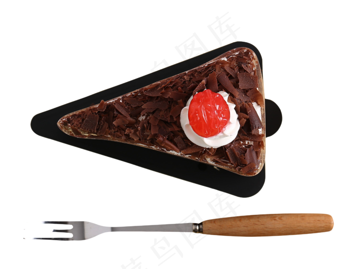 叉子钢叉巧克力蛋糕水果蛋糕