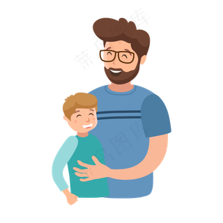 父亲节父子矢量