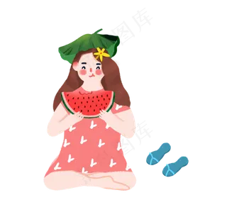 吃西瓜女孩