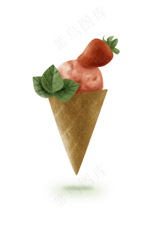 暑假夏日夏季草莓冰淇淋