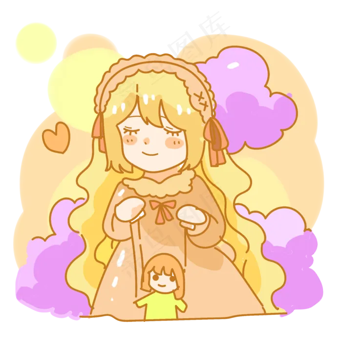 玩提线木偶的女孩(2000X2000(DPI:299))psd模版下载