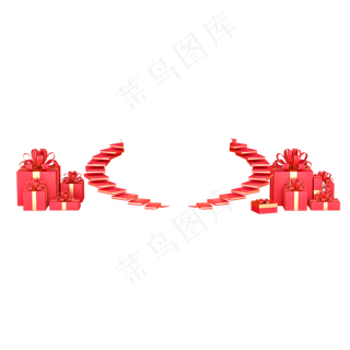 红色喜庆台阶电商元素,免抠元素