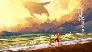 父亲节和爸爸在海边奔跑的幸福时刻