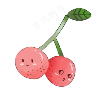 卡通手绘两颗新鲜的山楂