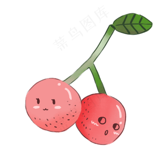 卡通手绘两颗新鲜的山楂
