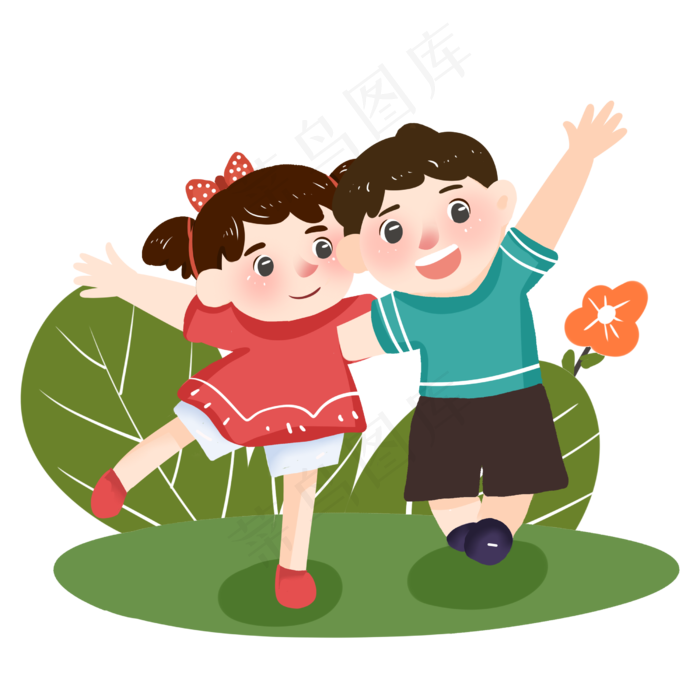儿童节小朋友玩耍素材