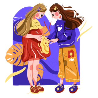 儿童节正在找东西的小女孩