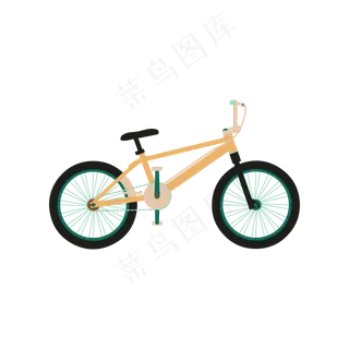 简约扁平卡通上下班通勤自行车交,免抠元素