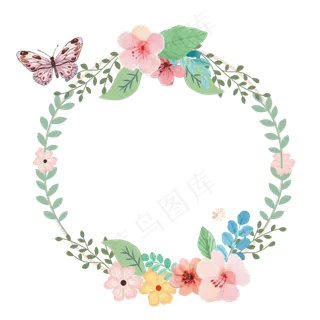 清新手绘花朵边框矢量图