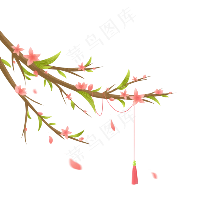 中国风粉色桃花PNG元素,免抠元素(2000*2000px 300 dpi )psd模版下载