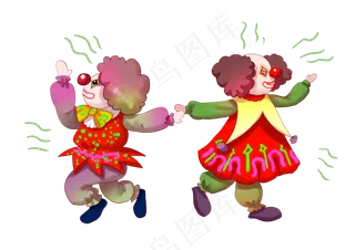 愚人节两个跳舞的小丑