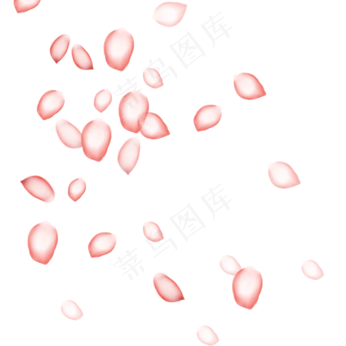 手绘卡通粉色红边玫瑰花瓣透明底(2000X2000(DPI:299))psd模版下载