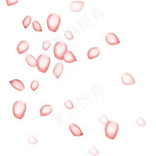 手绘卡通粉色红边玫瑰花瓣透明底