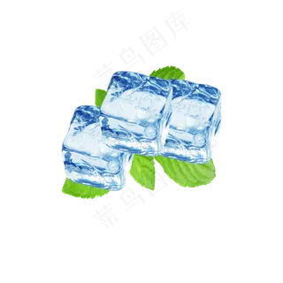 唯美冰块水果冰块元素,免抠元素