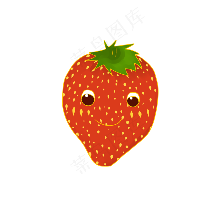 草莓水果拟人卡通可爱手绘笑脸微(2000X2000(DPI:300))psd模版下载