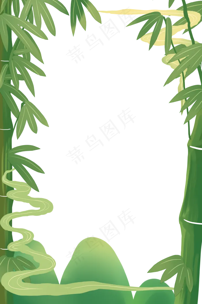 绿色竹子边框(3543X5315(DPI:299))psd模版下载