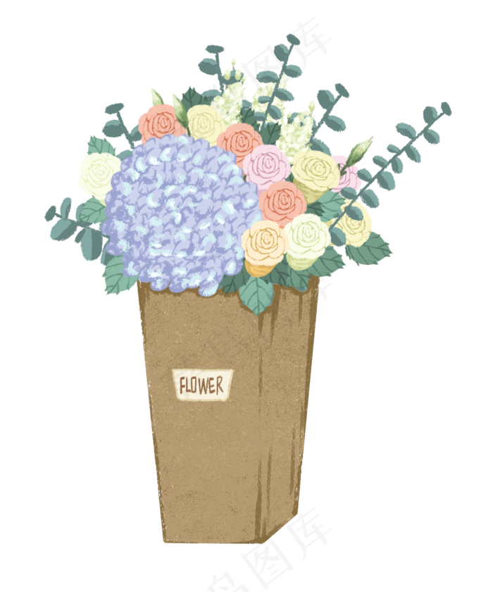 小清新花朵绿植PNG免抠图