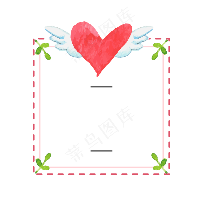 简约线框清新叶子花卉边框