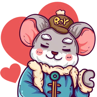 蓝色衣服灰鼠男生情侣头像,免抠元素