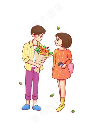 手绘漂亮花束情人节