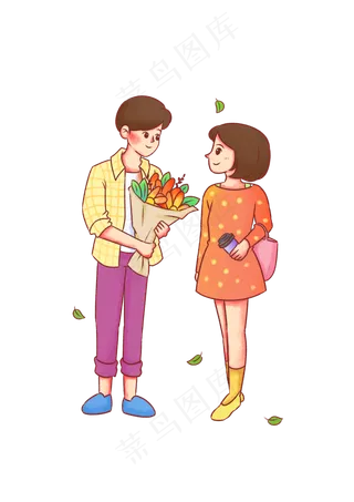 手绘漂亮花束情人节