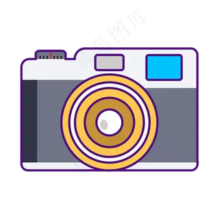 平面卡通相机元素,免抠元素
