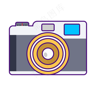 平面卡通相机元素,免抠元素
