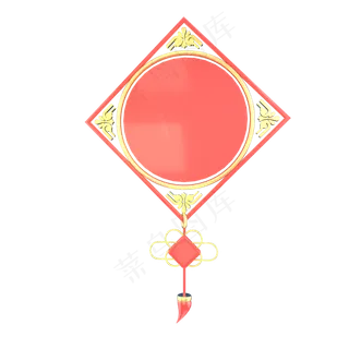 红色中国风中国结舞台,免抠元素