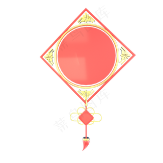 红色中国风中国结舞台,免抠元素