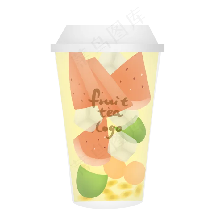 夏日缤纷水果茶(3000X3000(DPI:300))psd模版下载
