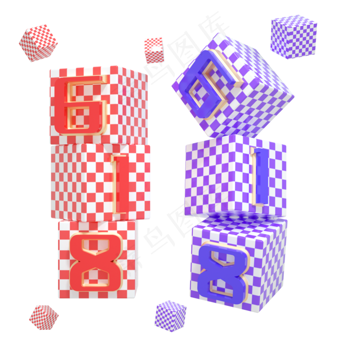 C4D立体喜庆618活动装饰元素