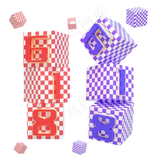 C4D立体喜庆618活动装饰元素