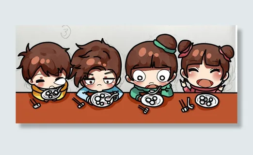 秋分大家一起吃汤圆,免抠元素