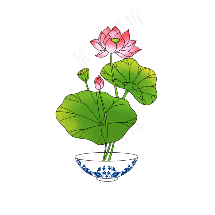 荷花荷叶仿真免扣(4545X4545(DPI:300))psd模版下载