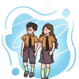 儿童节拉手小朋友