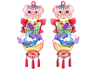 猪年挂件可爱水果新春年年有鱼P
