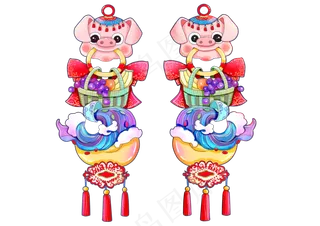 猪年挂件可爱水果新春年年有鱼P