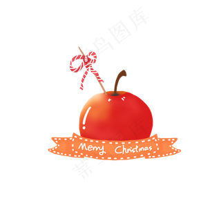 手绘平安夜可爱写实立体小苹果素,免抠元素