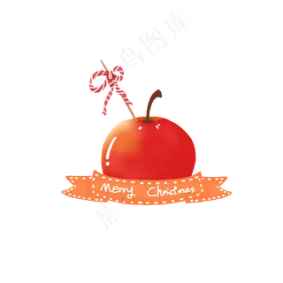 手绘平安夜可爱写实立体小苹果素,免抠元素