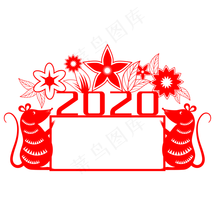 2020鼠年边框,免抠元素(2084*2084px 300 dpi )ai矢量模版下载