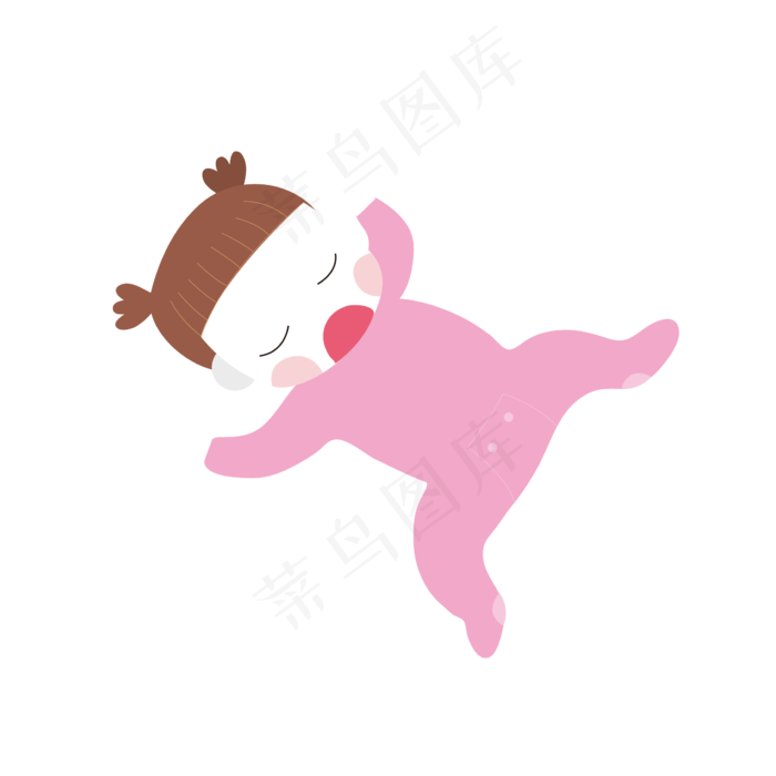 睡着的小孩矢量素材