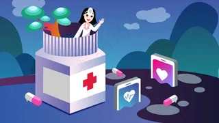 蓝色系2.5d社会民生医疗科技配图